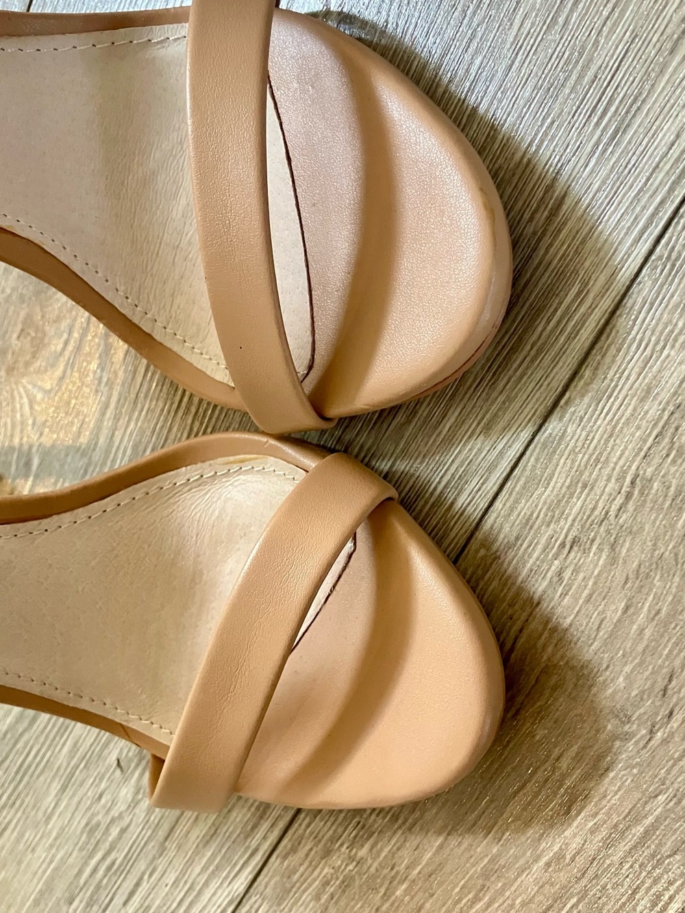 Steve Madden Tan Open-Toe Ankle-Strap Stiletto Heels - Picture 6 of 8